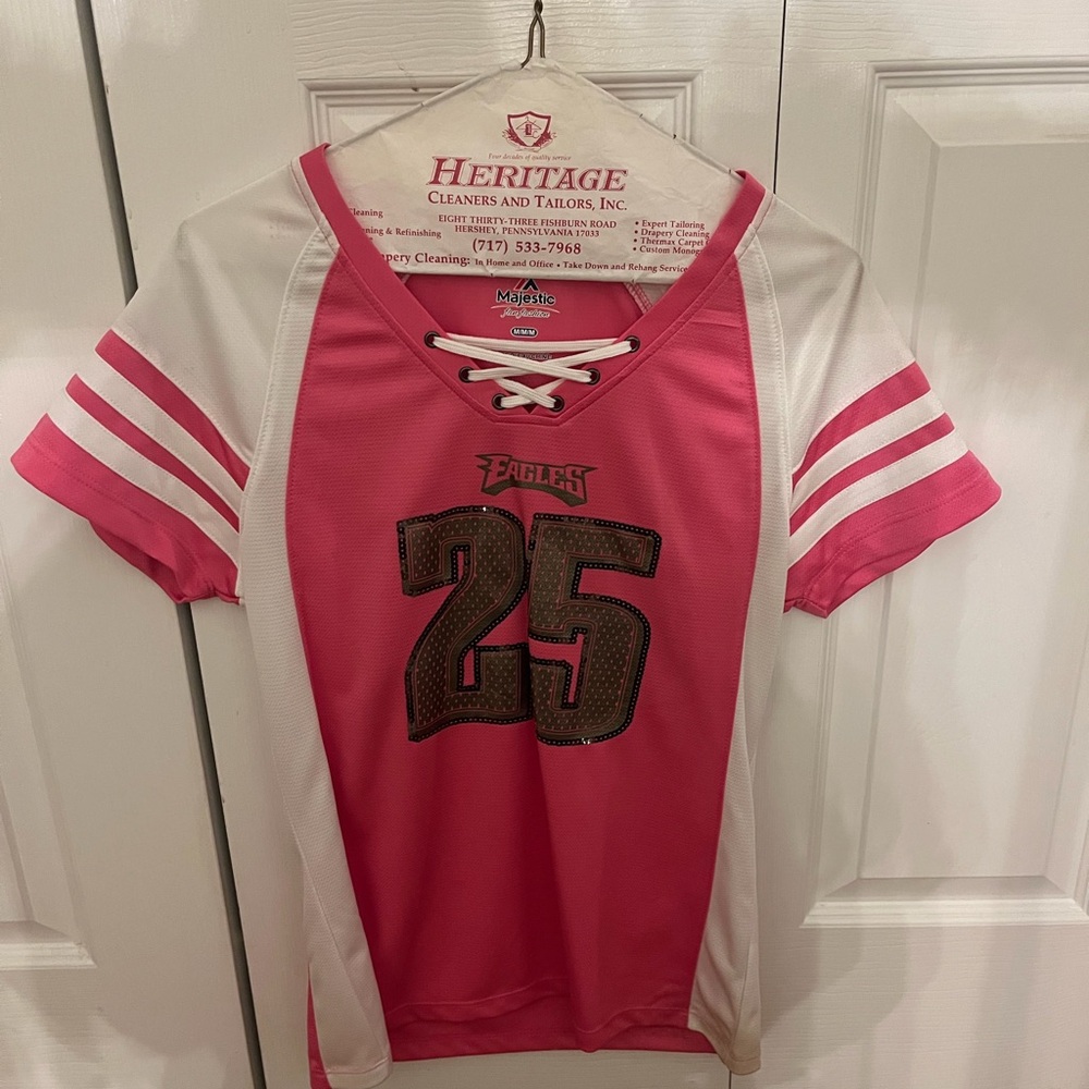 Majestic Pink and White Women's Jersey